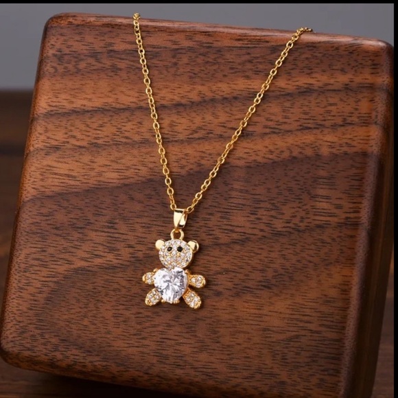 Teddy Bear Pendant Necklace 18k gold
Plated - Picture 1 of 4